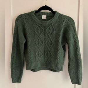 Abercrombie Kids Forest Green Cable Knit Sweater